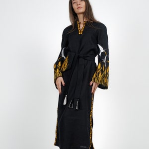Black dress embroidered