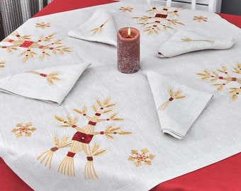 SET Tischdecke 90 * 90 СМ+4 Servietten Didukh, Tischläufer, Gestickte Tischdecke, Ukrainische Gestickte Tischdecke, Geschenk Idee Ukraine Verkäufer