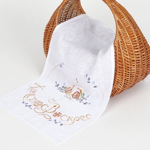 Linen Towel 110*35 centimeters to the basket, Napkin for Easter Embroidered, Ukrainian table runner Easter gift, Gift for mother