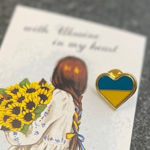 Ukrainian Heart badge Ukrainian flag Coat pin , handmade badge, badge in colors of Ukrainian flag handmade badge Ukraine seller Easter gift