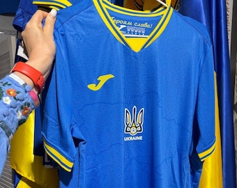 Camiseta azul Fútbol Camiseta original de la selección nacional de Ucrania Camiseta azul con Gloria a Ucrania, Juego Deportivo Masculino