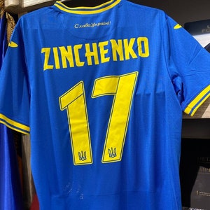 Personalized jersey Original Football T-shirt Your name and number Ukrainian national team game Mudryk of Ukraine with Glory to Ukraine
