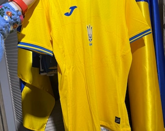 Camiseta amarilla Fútbol Camiseta original de la selección nacional de Ucrania Selección nacional de Ucrania con Gloria a Ucrania, Juego Deportivo Masculino