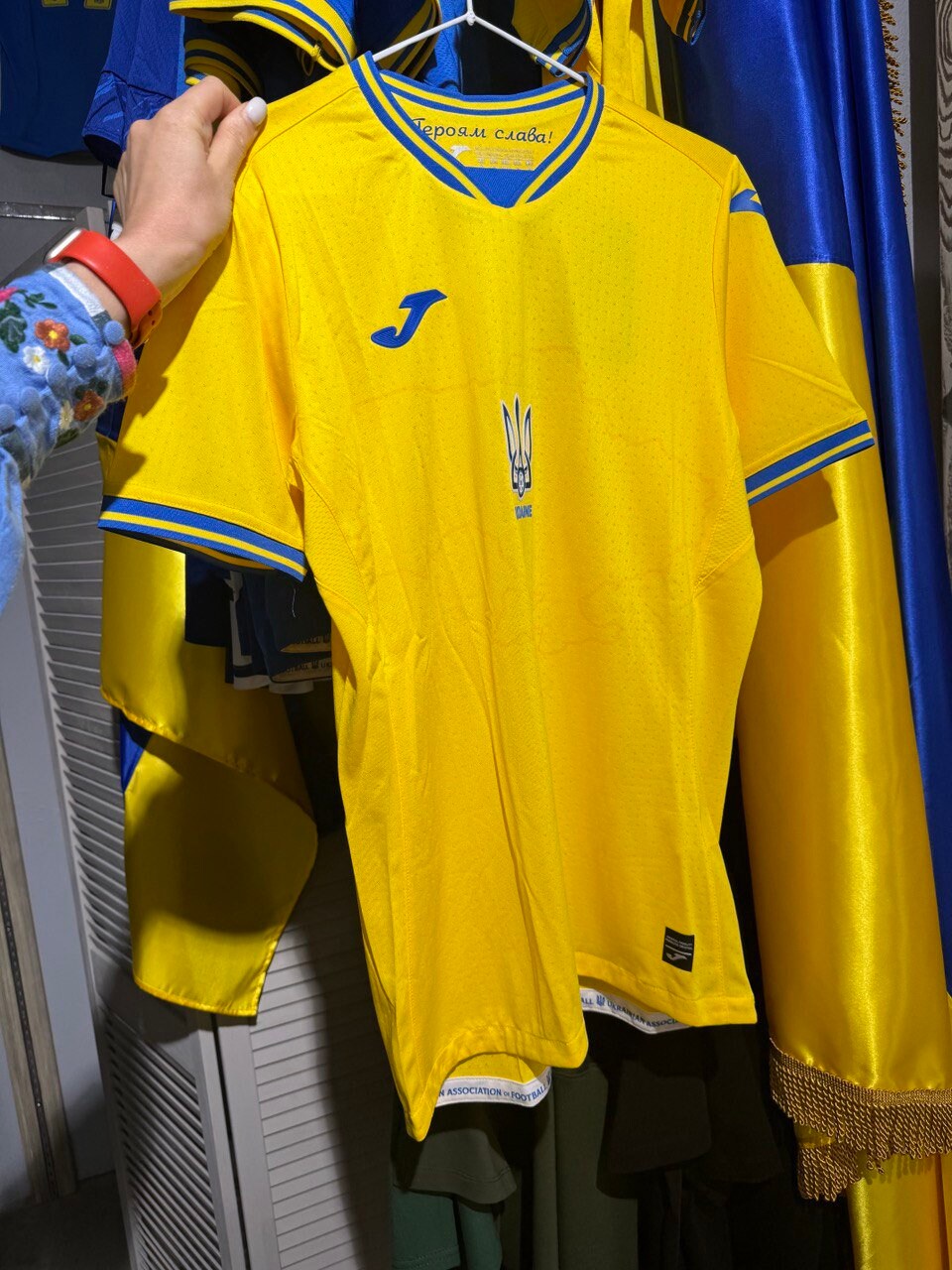 joma yellow football shirt