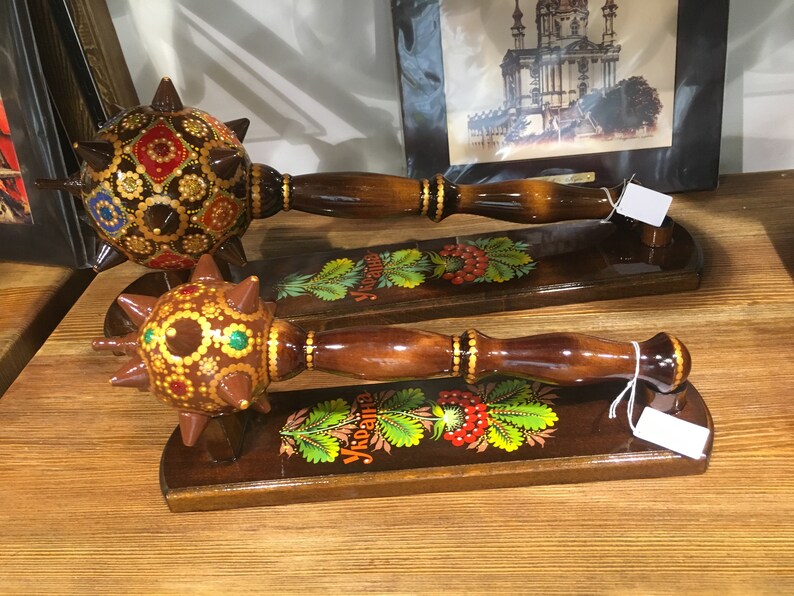 Gift for Him Gift for Husband Ukrainian Mace wooden handmade for men Gift for Easter Traditional Mace wooden handmade Souvenir Bulava