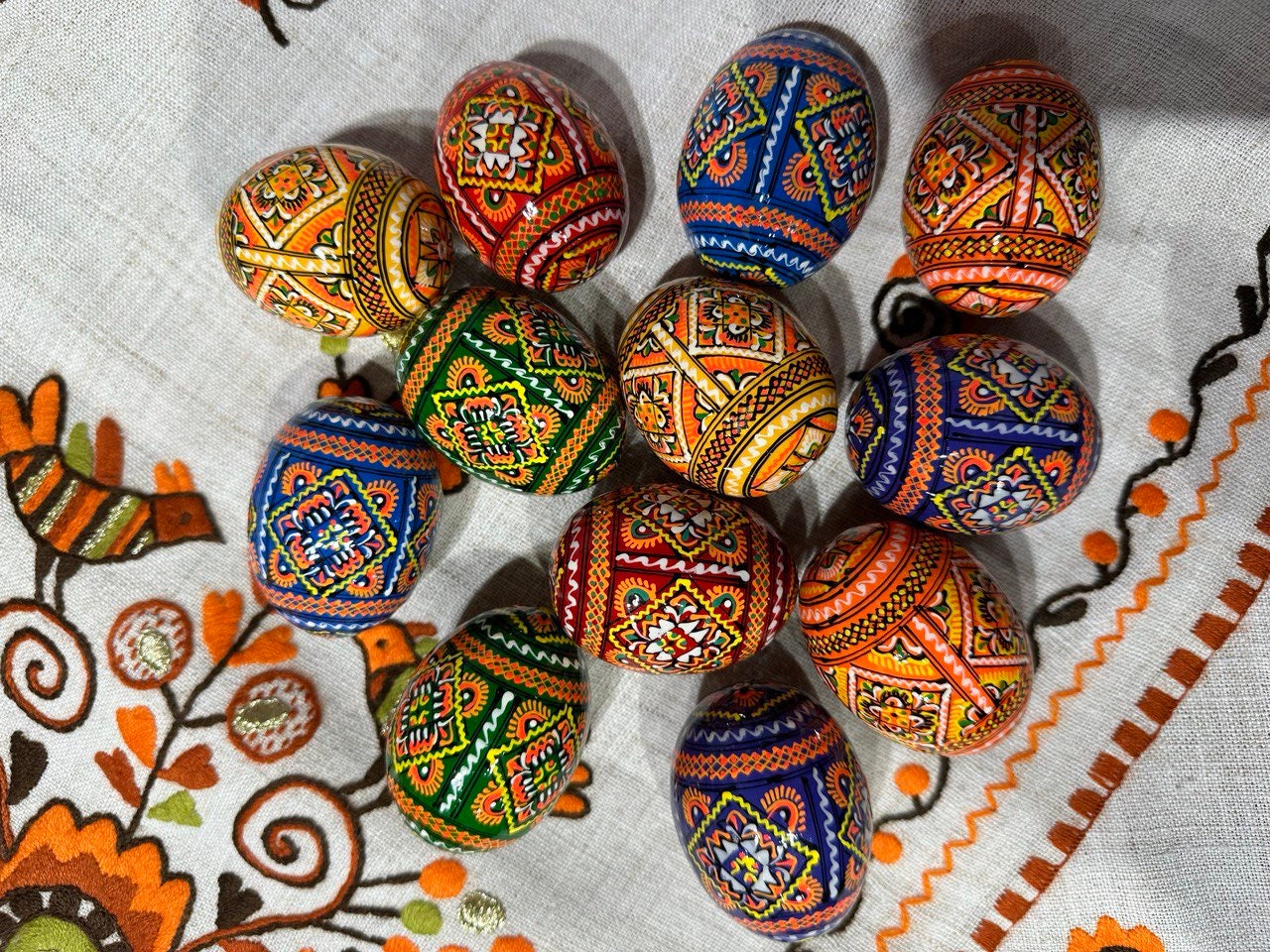 Set 18 Ukrainian Pysanky Eggs Hand Painted Wooden Easter Eggs ...