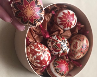 セット！6個の卵ピサンカ、本物のウクライナのピサンキチキン、高品質