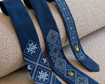 ukrainian embroidered ties