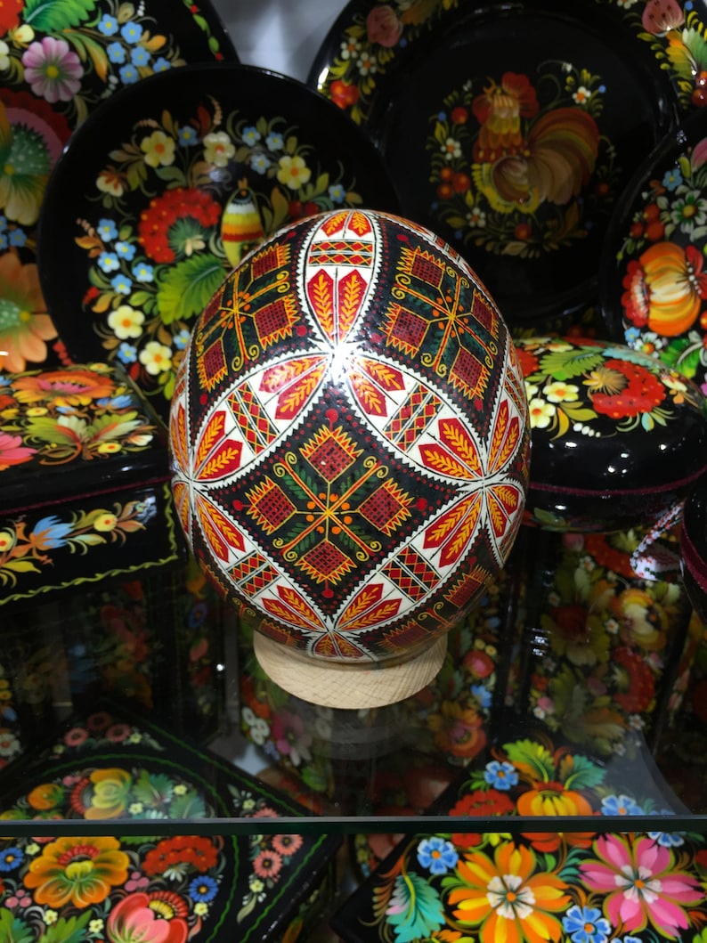 Ostrich Egg Pysanka Easter Ostrich Pysanky Traditional Ukrainian ...