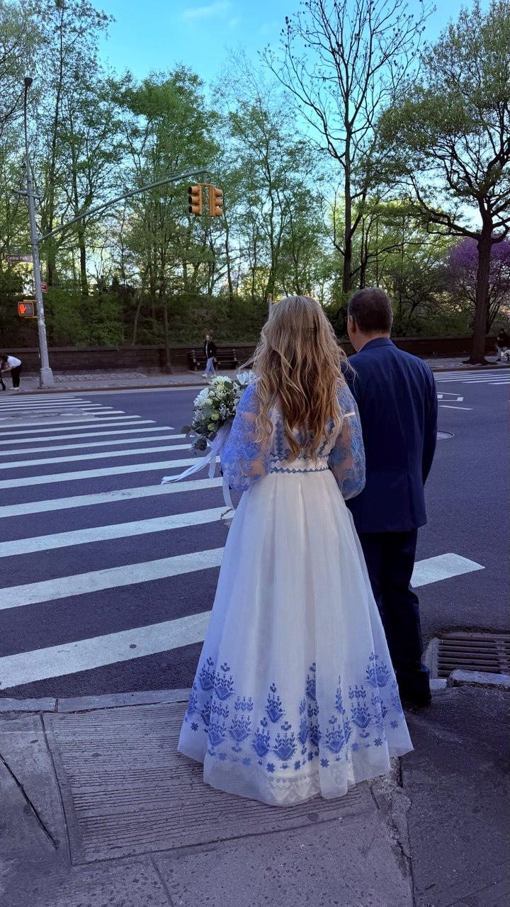 blue and white embroidered maxi dress Millà Women's Wonderful White A-line Maxi Dress - blue