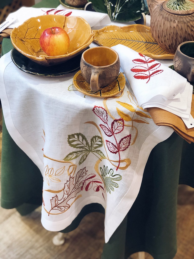 Tabletop 90* 90 \u0421\u041c November Table Runners Idea Gift LinenGift for Christmas Ukrainian Embroidered Tablecloth Embroidered Tablecloth