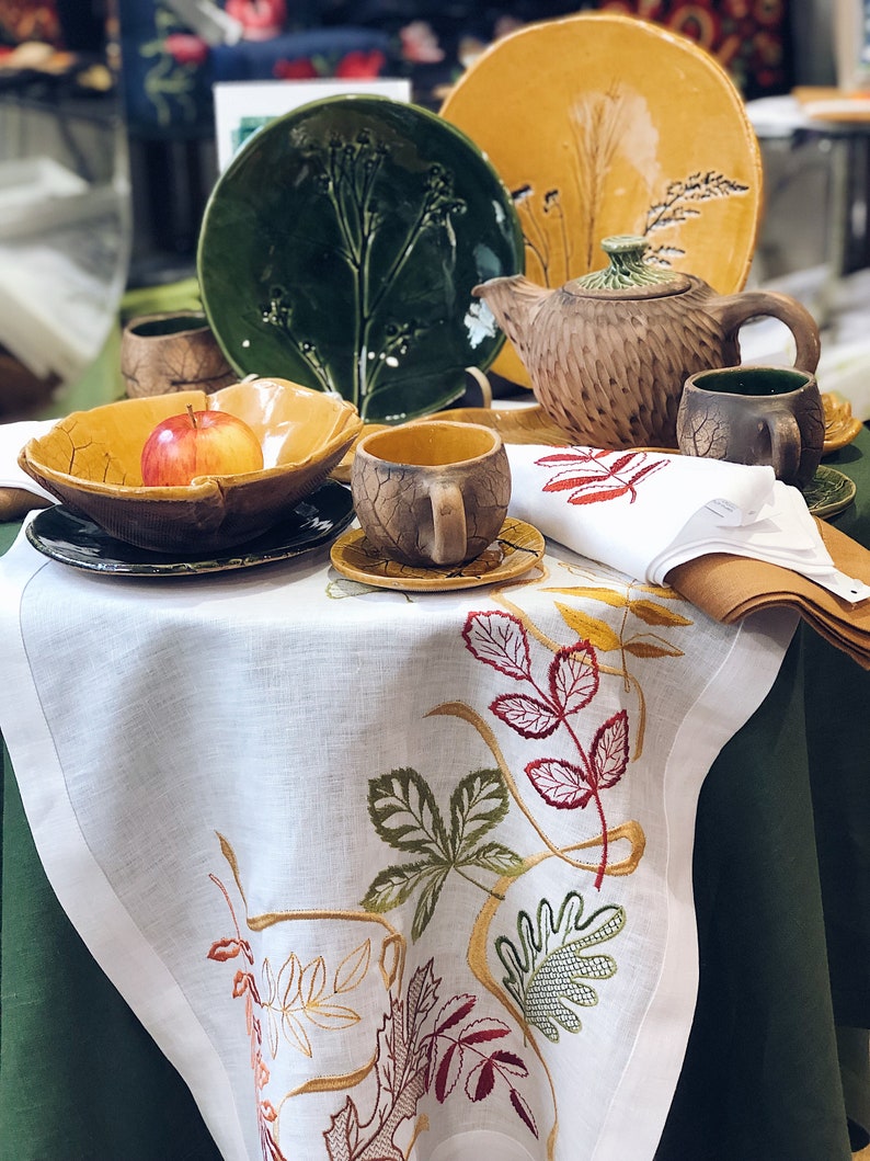 Tabletop 90* 90 \u0421\u041c November Table Runners Idea Gift LinenGift for Christmas Ukrainian Embroidered Tablecloth Embroidered Tablecloth
