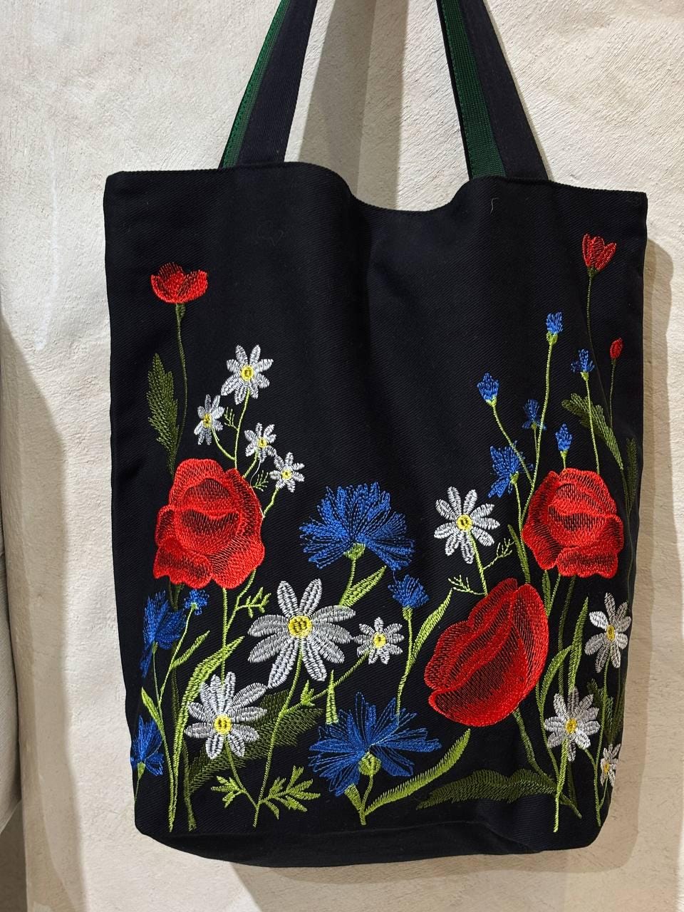 刺繍入りリネントートバッグ：花柄ビーチバッグ - Etsy 日本