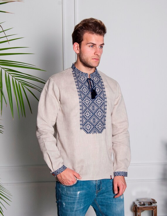 Ukrainian shirt for men. Linen shirt Men's embroidered | Etsy