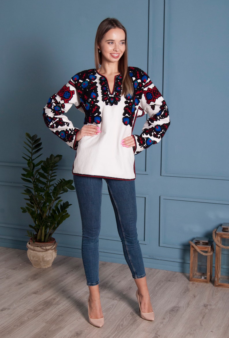 Ukrainian vyshyvanka Vyshyvanka blouse Handmade Gift woman embroider Blouses Gift for Her Women tops Christmas EasterMOTHERS DAY image 1