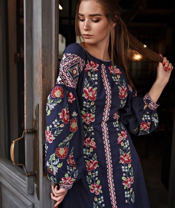 green emerald velvet dress Amazon.com: Boho Ukrainian Embroidered Flower Dress – Linen Caftan Chic  Vyshyvanka, Custom Bohemian Clothing, Sizes XXS–3X : Clothing, Shoes &  Jewelry