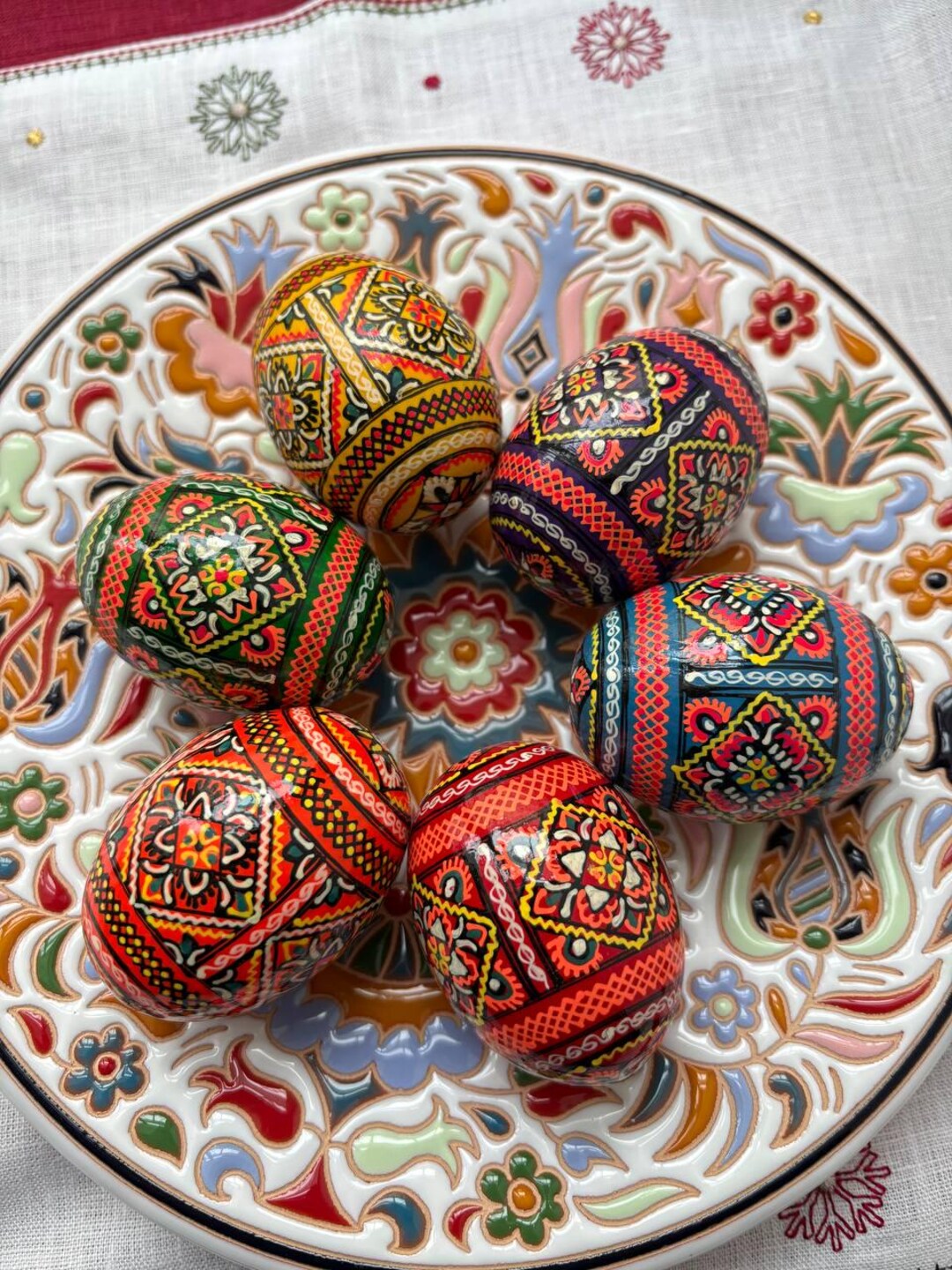 Ukrainian Pysanky Eggs Set of 6 Hand Painted Wooden Easter Eggs ...
