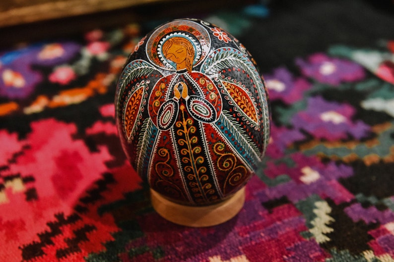 Ostrich Egg Angel, Pysanka, Easter Ostrich Pysanka Traditional ...
