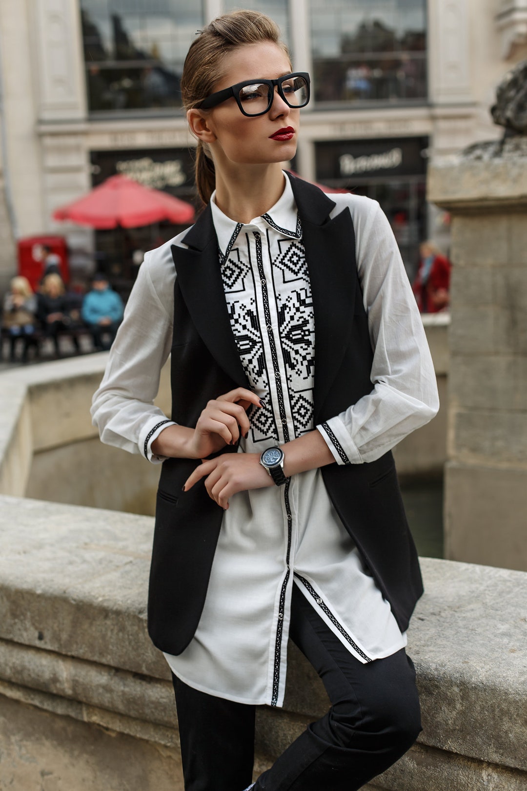 Ukrainian Vyshyvanka Blouse - Bohemian Embroidered Ethnic Shirt main image 1