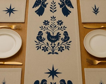 Set Tablecloth Easter140*40 СМ and 4 napkins Linen, Runner Embroidered  Ukrainian Embroidered Tablecloth, Tabletop, Gift for HER