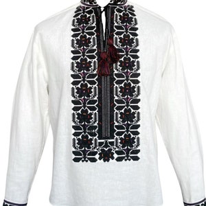 New Ukrainian Linen Embroidered shirt for men Men&#39;s embroidered shirt. Vyshyvanka shirt. White Traditional shirt Gift for Him Gift Easter