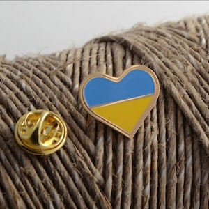 Ukrainian Heart badge, handmade badge, badge in colors of Ukrainian flag handmade badge Ukraine seller