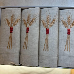 SET 4 Napkins "Didukh" 40*40 СМ. Embroidered Ukrainian Napkins Embroidered, Gift for wife Gift for Mother, Gift for Christmas