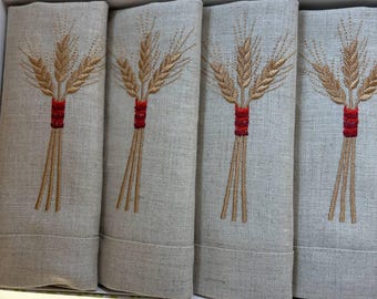 SET 4 Servietten "Didukh" 40*40 СМ. Gestickte Ukrainisch Servietten Gestickt, Geschenk für Frau Geschenk für Mutter, Geschenk für Weihnachten