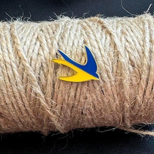 2025 Ukrainian Swallow badge, handmade badge, badge in colors of Ukrainian flag handmade badgeUkraine seller Easter Gift