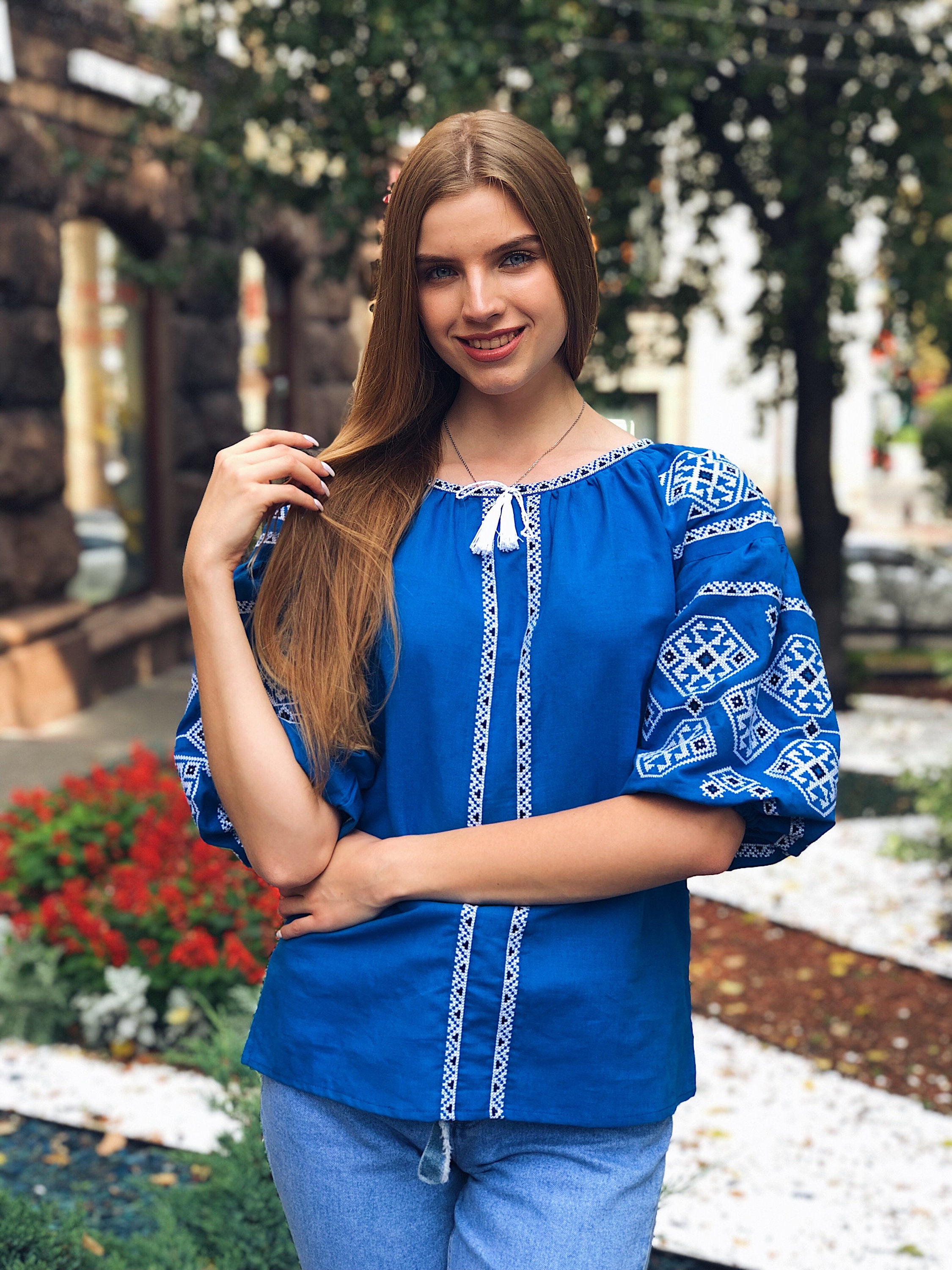 Ukrainian vyshyvanka White Vyshyvanka blouse Women Blouses | Etsy