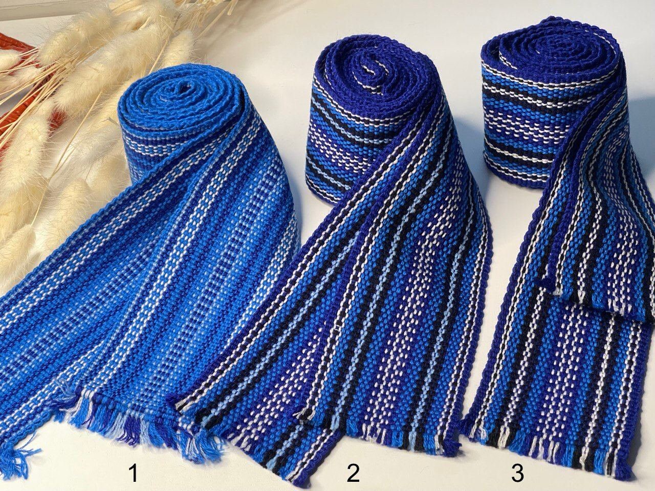 Blue Ukrainian Krajka Hutsul Belts Wide Woven Belt Hand 