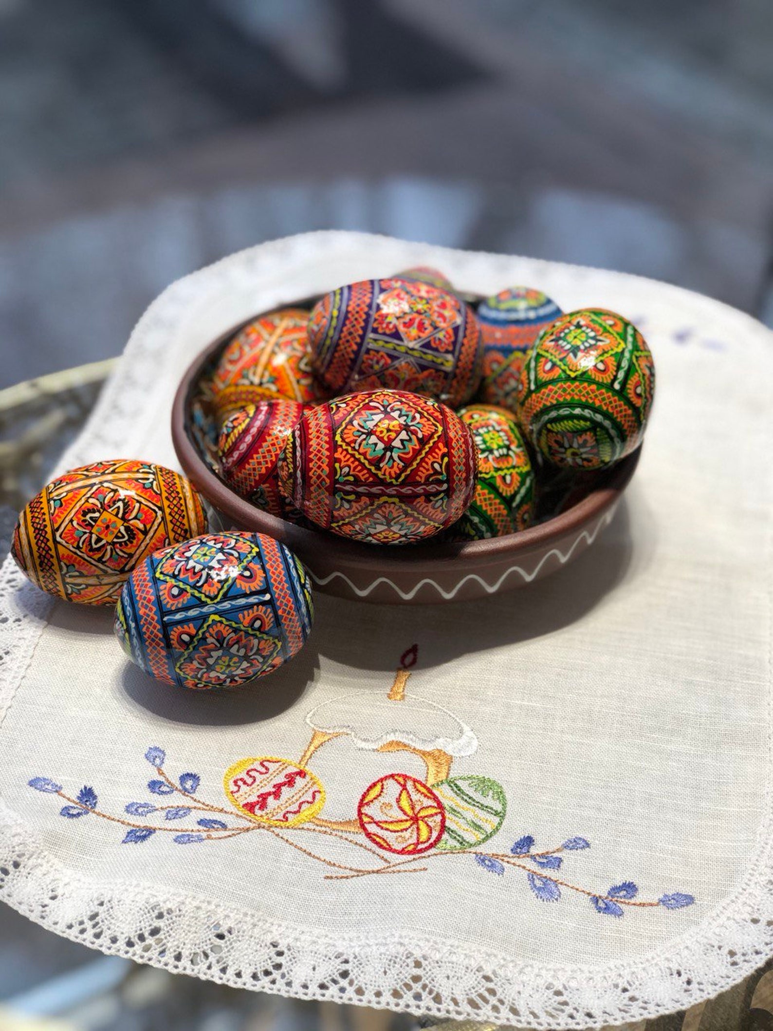Set 6 Easter Wooden Eggs Ukrainian Traditional Pysanky Hand - Etsy