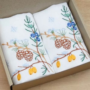 SET 2-Napkins first snow 40*40 СМ. Embroidered Ukrainian Embroidered Tablecloth,Easter gift,Gift for wife Gift for Mother,Gift for Easter