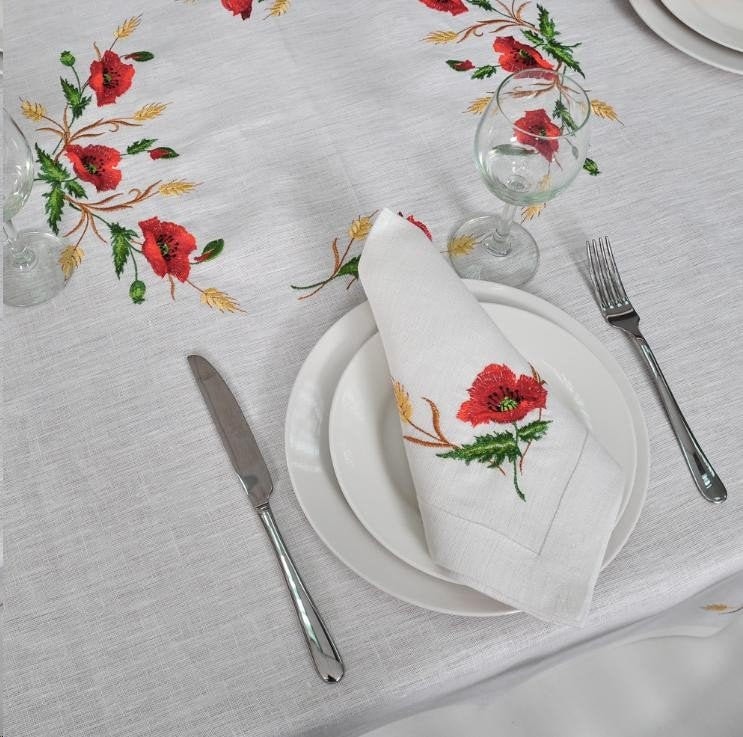 Rinpon Set di 8 tovagliette in lino, lavabili in lavatrice, resistenti al calore, anti-rughe, in poliestere spesso, tovagliette da cucina per tavolo
