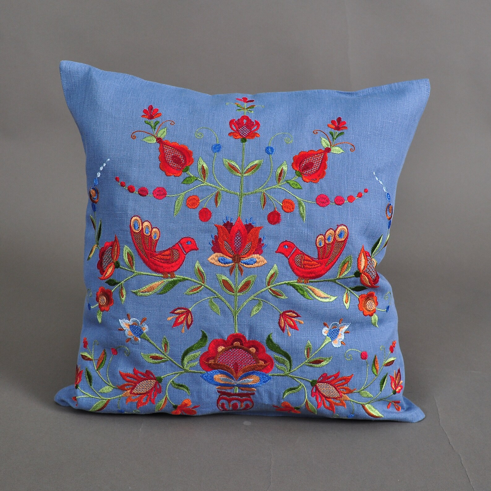 Embroidered Pillowcase 4040 СМ Linen pillowcaseFloral Home Etsy