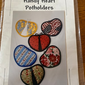 Handy Heart Potholders Sewing Pattern, Classic Crafts Sewing Pattern, Heart Oven Mitts, Create YOur Own Kitchen Decor