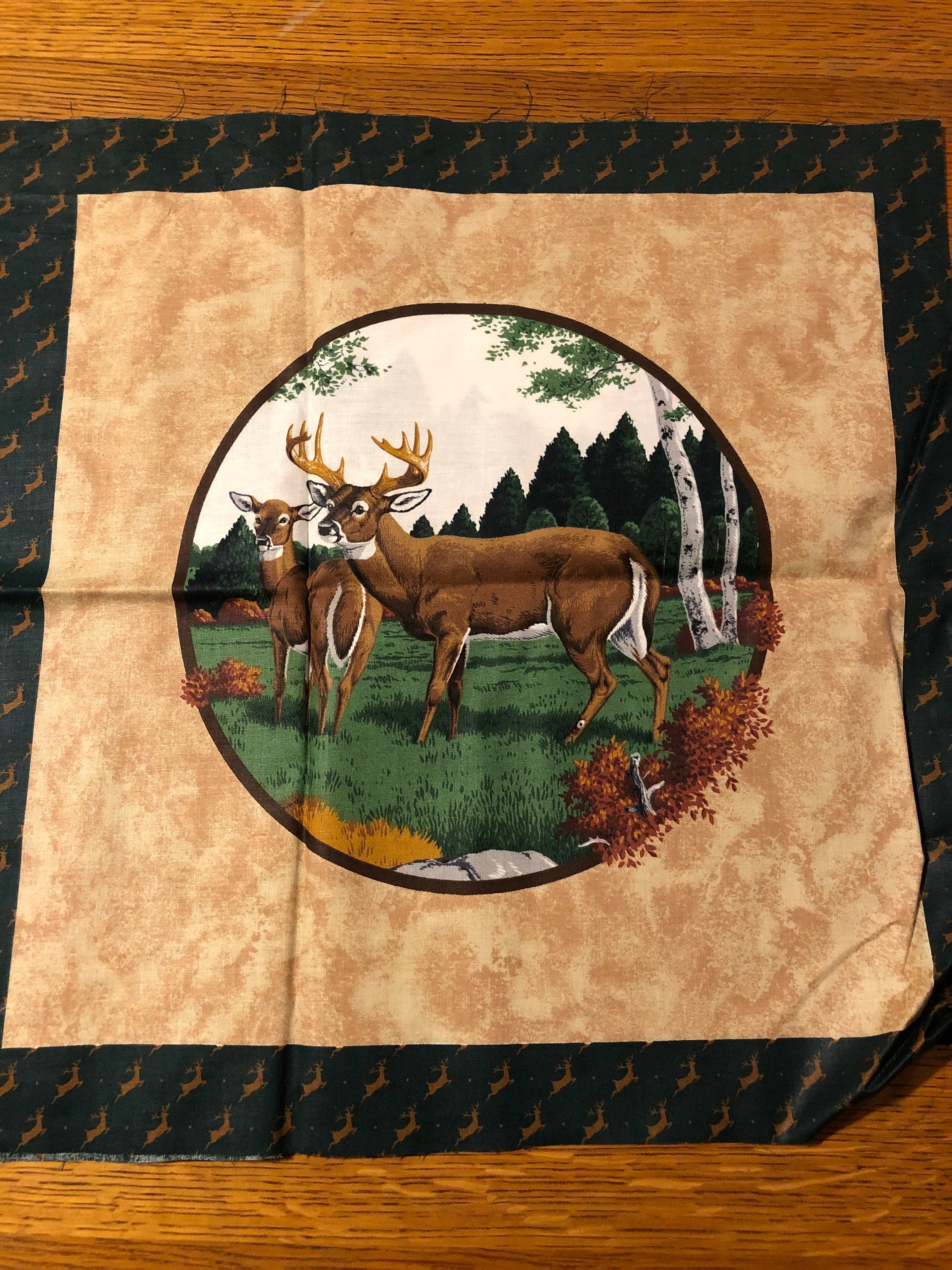 1 Set of Pillow Panels With Deer Picture 17 Piece of Etsy