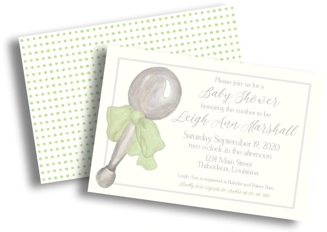 Vintage Baby Rattle Shower Invitation - Etsy