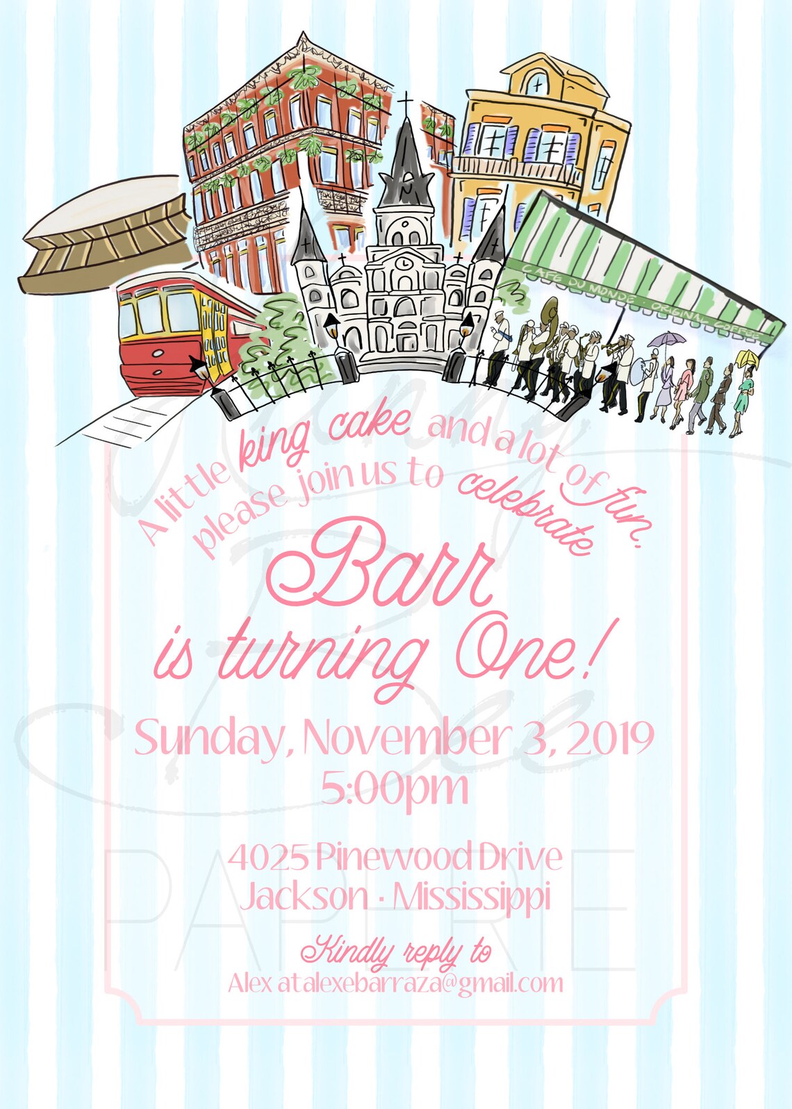 New Orleans Themed Birthday Invitation | Etsy