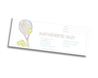 School Communication Envelopes · Tennis Pastel