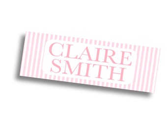 Water Resistant Labels - Pink Stripe