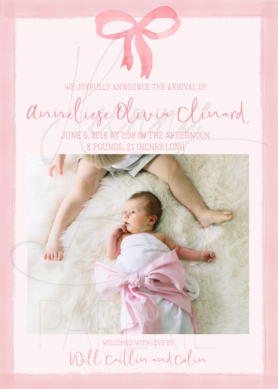 baby girl arrival announcement