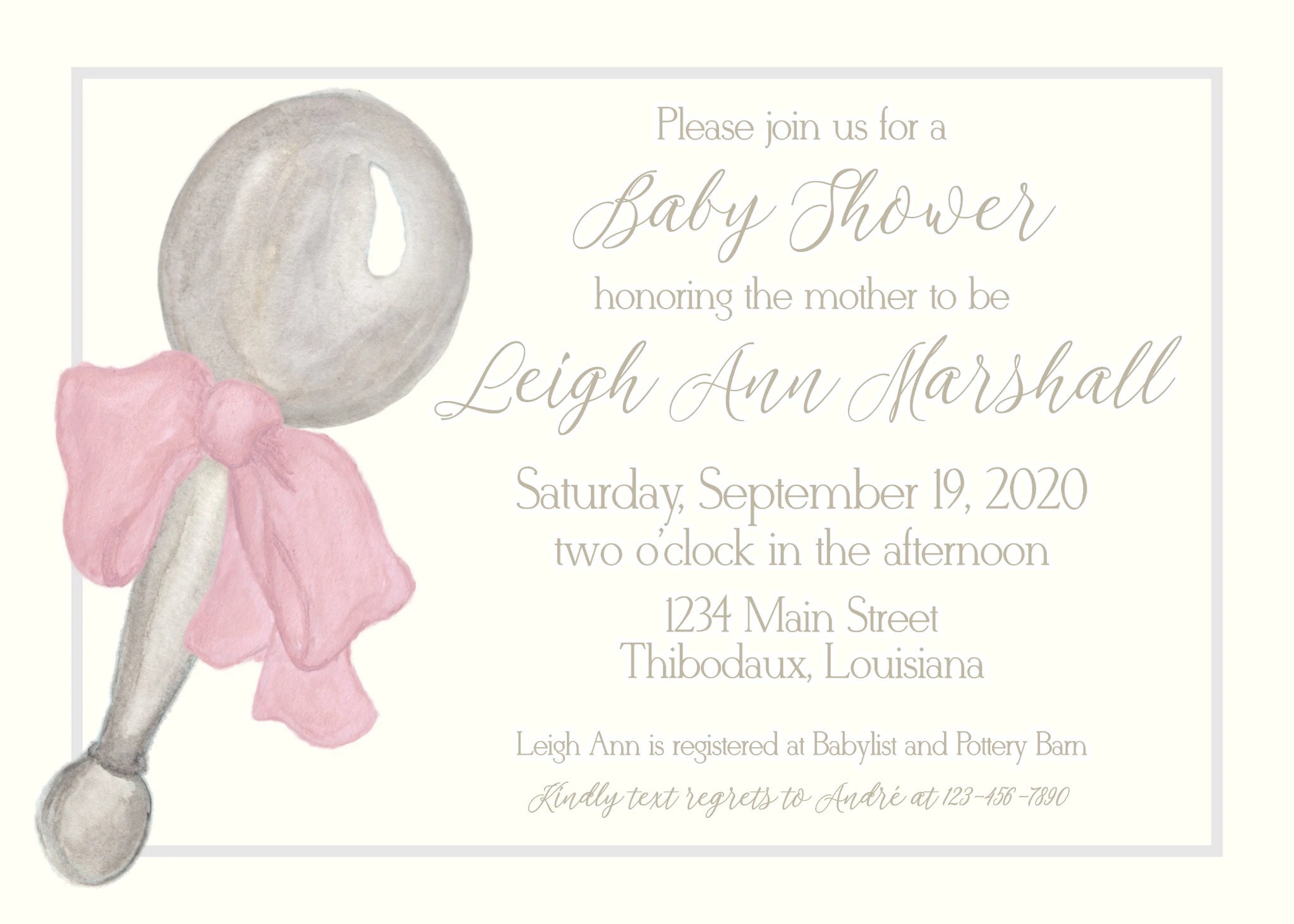 Vintage Baby Rattle Shower Invitation - Etsy