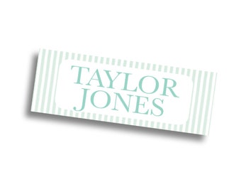 Water Resistant Labels - Mint Stripe