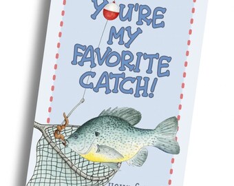 Favorite Catch Valentine Tag - Blue