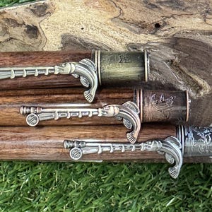 Fishing Enthusiasts Ballpoint Pen -  Copper, Chrome or Brass Metalwork -  Parker Refill - Handmade - UK Based