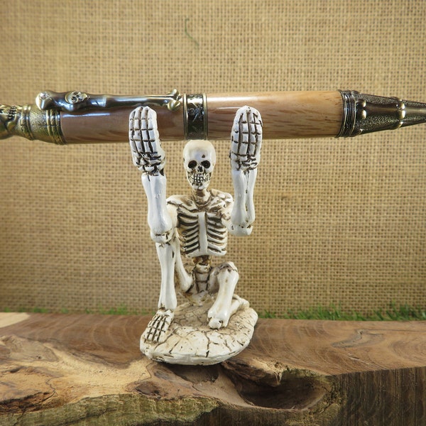 Unique UK Handmade Skull Ballpoint Pen - Gothic Writing Tool with a Twist. Parker Refill.