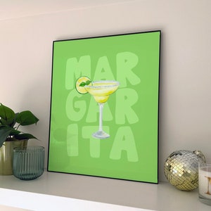 Margarita Art Print Cocktail Art Print Bar Cart Wandkunst, Trendy Wandkunst, Happy Hour Drucke, Dinner Party Wandkunst DIGITAL DOWNLOAD