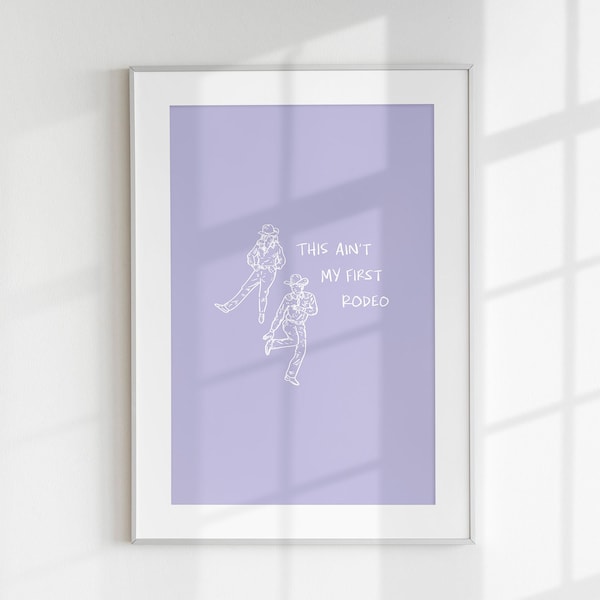 Ain’t My First Rodeo Coastal Cowgirl Decor, Coastal Cowgirl Wall Art, Light Purple Wall Decor Trendy Wall Art Dorm Decor TÉLÉCHARGEMENT NUMÉRIQUE