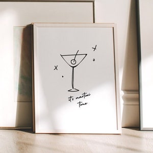 Martini Wall Art, Cocktail Art Print Bar Cart Wall Art, Trendy Wall Art, Happy Hour Prints, Dinner Party Wall Art Print DIGITAL DOWNLOAD